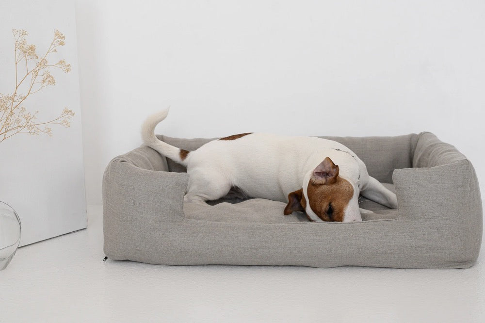 Organic Hemp Pet Bed Removable Washable Natural Linen Cover Bed Filled Organic Hemp Fiber Filler - Dog Cat Pet Bed Cots Mat Cover