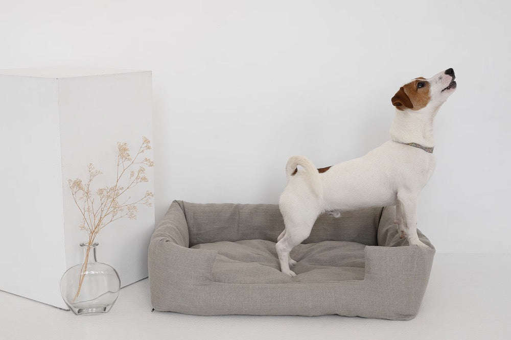 Organic Hemp Pet Bed Removable Washable Natural Linen Cover Bed Filled Organic Hemp Fiber Filler - Dog Cat Pet Bed Cots Mat Cover